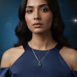 Minimal Emerald Gold-Finish Necklace