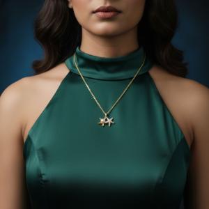 Twin Star Pearl Pendant Necklace