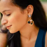 Black Rose Charm Anti-Tarnish Earrings