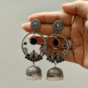 Oxidised Moonlit Earrings